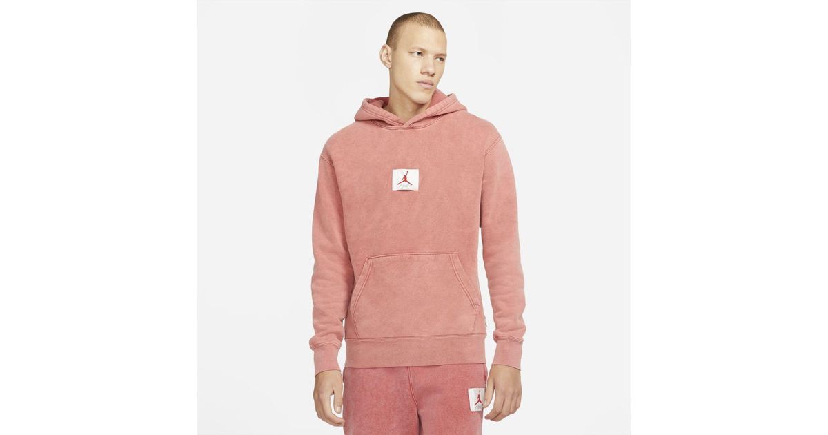Nike Jordan Flight Fleece Graphic Pullover Hoodie in Red for Men