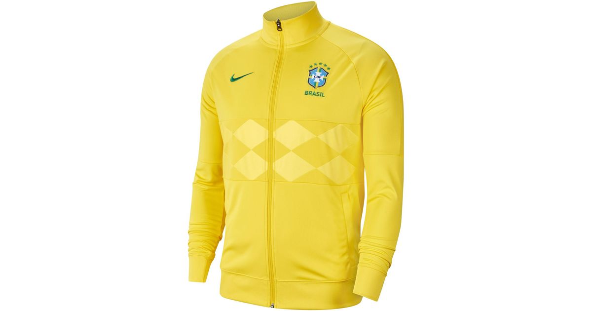 Nike Brazil Football Jacket Yellow for Men | Lyst UK