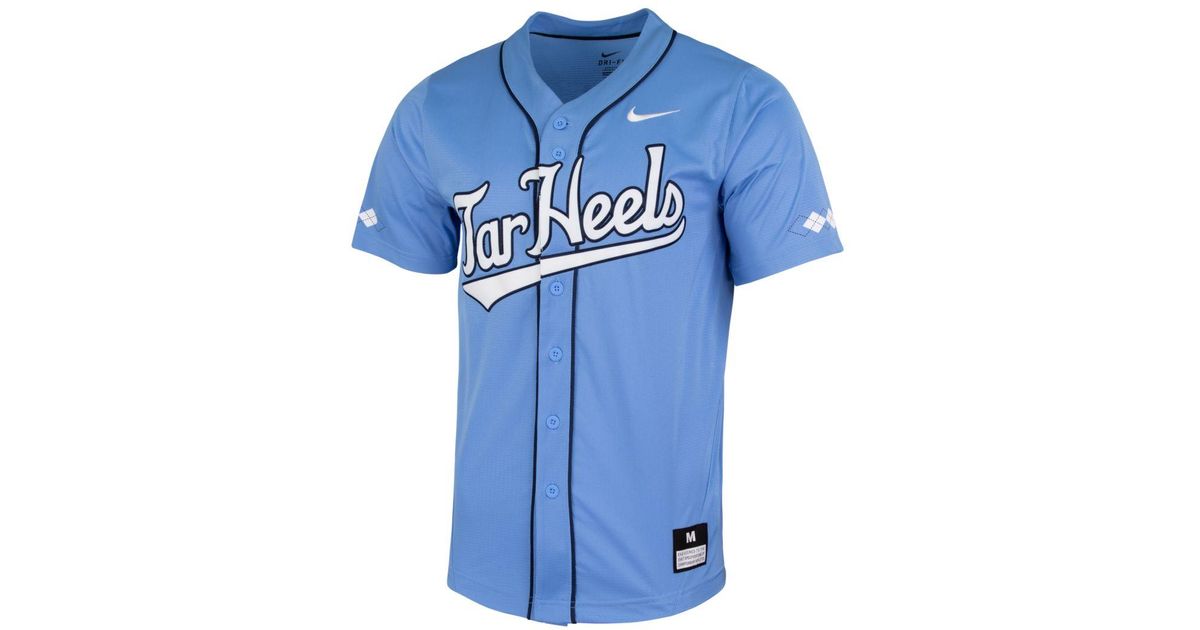 Nike College Dri-fit Vapor Elite (unc) Mens Full-button Baseball Jersey in  Blue for Men