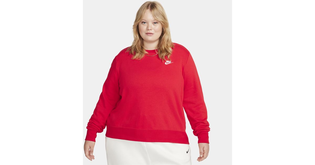 Nike Sportswear Club Fleece Crewneck Sweatshirt (plus Size) in Red Lyst