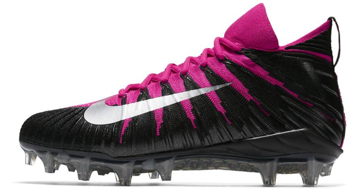 pink and black football cleats