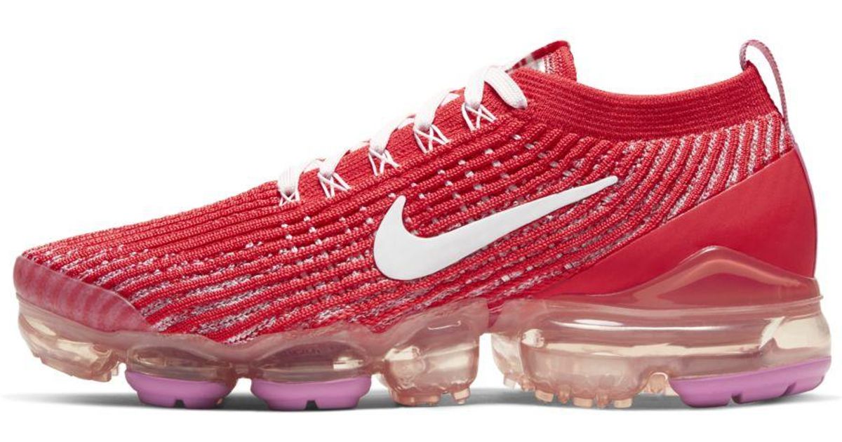 Nike Synthetic Air Vapormax Flyknit 3 Shoe in Red - Save 62% - Lyst