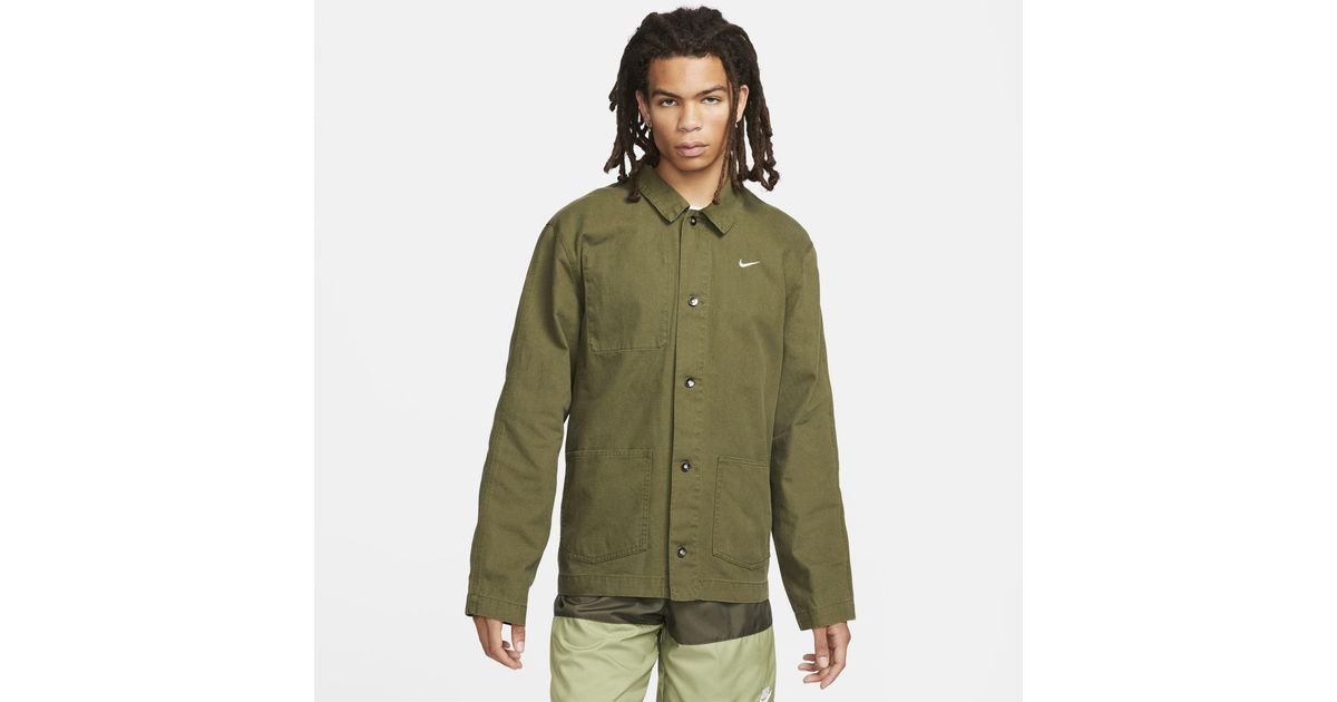Nike Cotton Life Unlined Chore Coat in Green for Men | Lyst