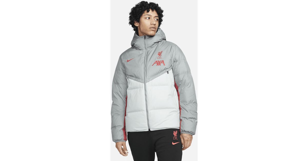 Nike Liverpool Fc Strike Storm-fit Down Soccer Jacket In Grey, in Gray ...