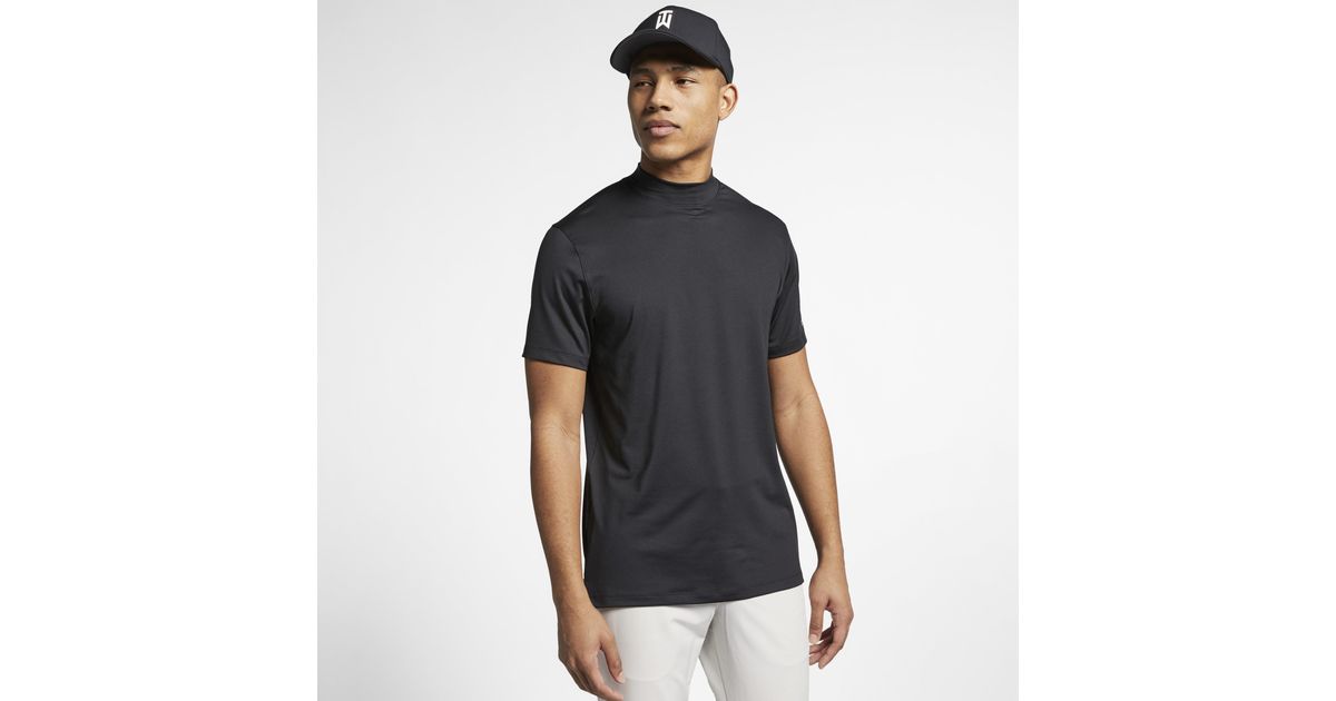 Nike Dri-fit Tiger Woods Vapor Mock-neck Golf Top in Black for Men | Lyst UK