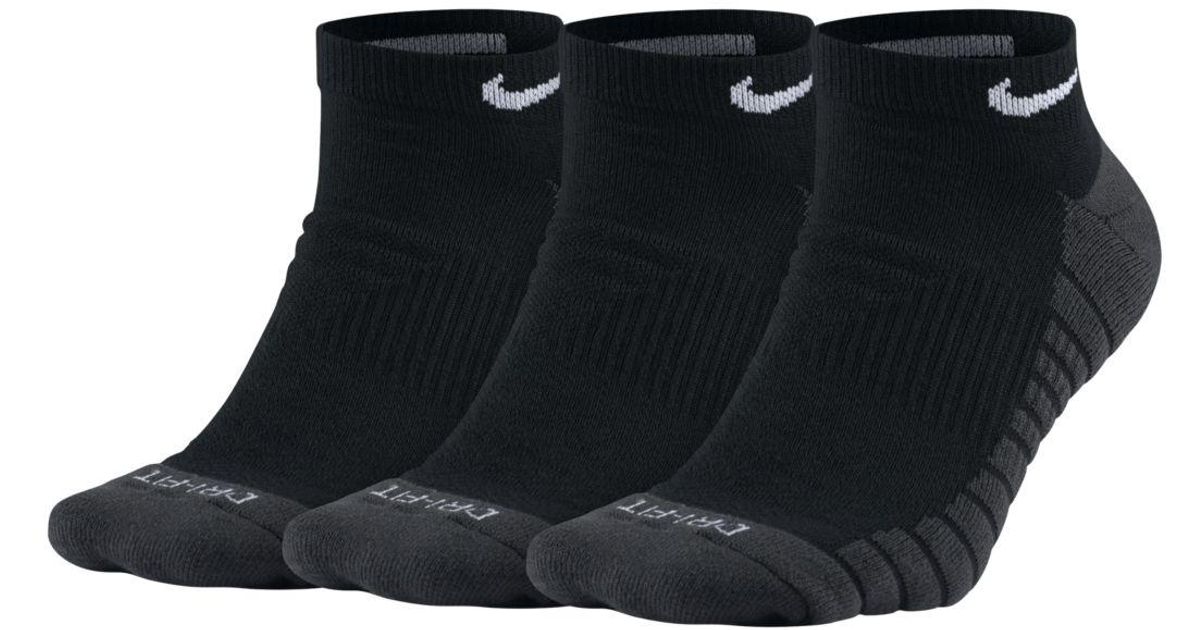Nike Everyday Max Cushioned Training No-show Socks (3 Pairs) in Black ...