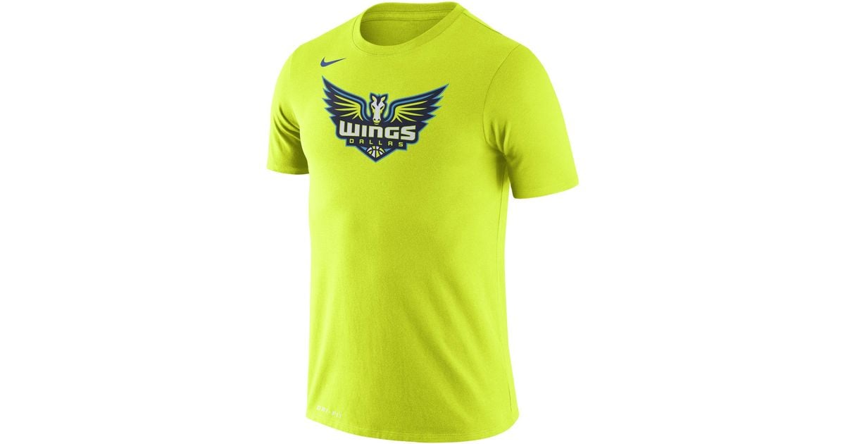 Nike Dallas Wings Logo Drifit Wnba Tshirt In Green, in Yellow for Men