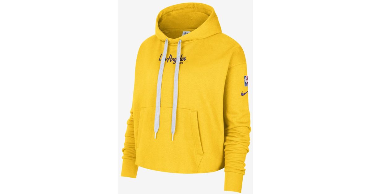 Nike Los Angeles Lakers Courtside Nba Fleece Pullover Hoodie in Yellow ...