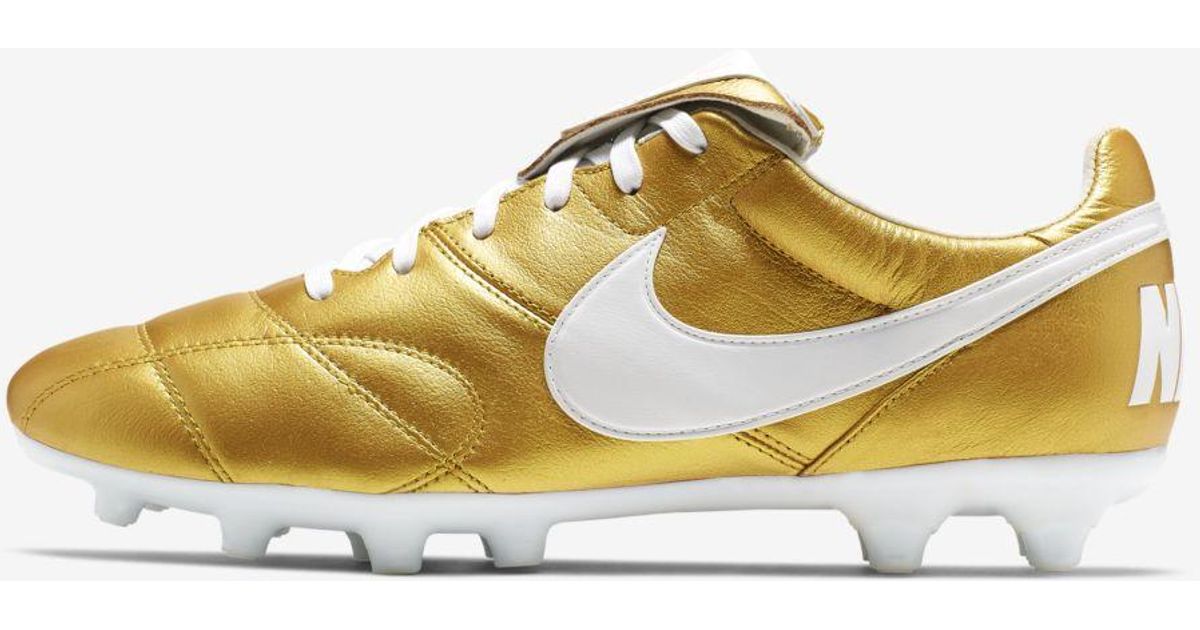 Nike Leather Premier Ii Fg Firmground Soccer Cleat in Metallic Vivid Gold (Metallic) Lyst