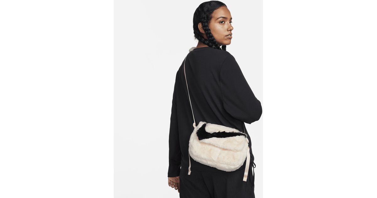 Nike Sportswear Futura 365 Faux Fur Crossbody Bag (1l) in Black Lyst