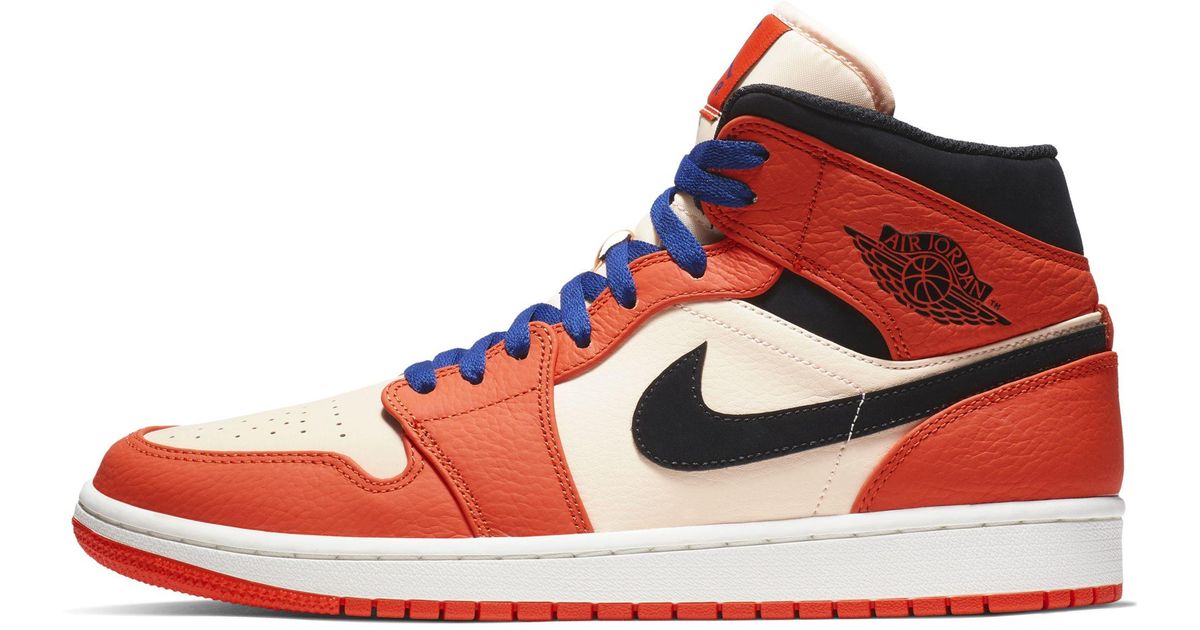 Nike Leather Air Jordan 1 Mid Se in Orange for Men - Save 87% | Lyst UK