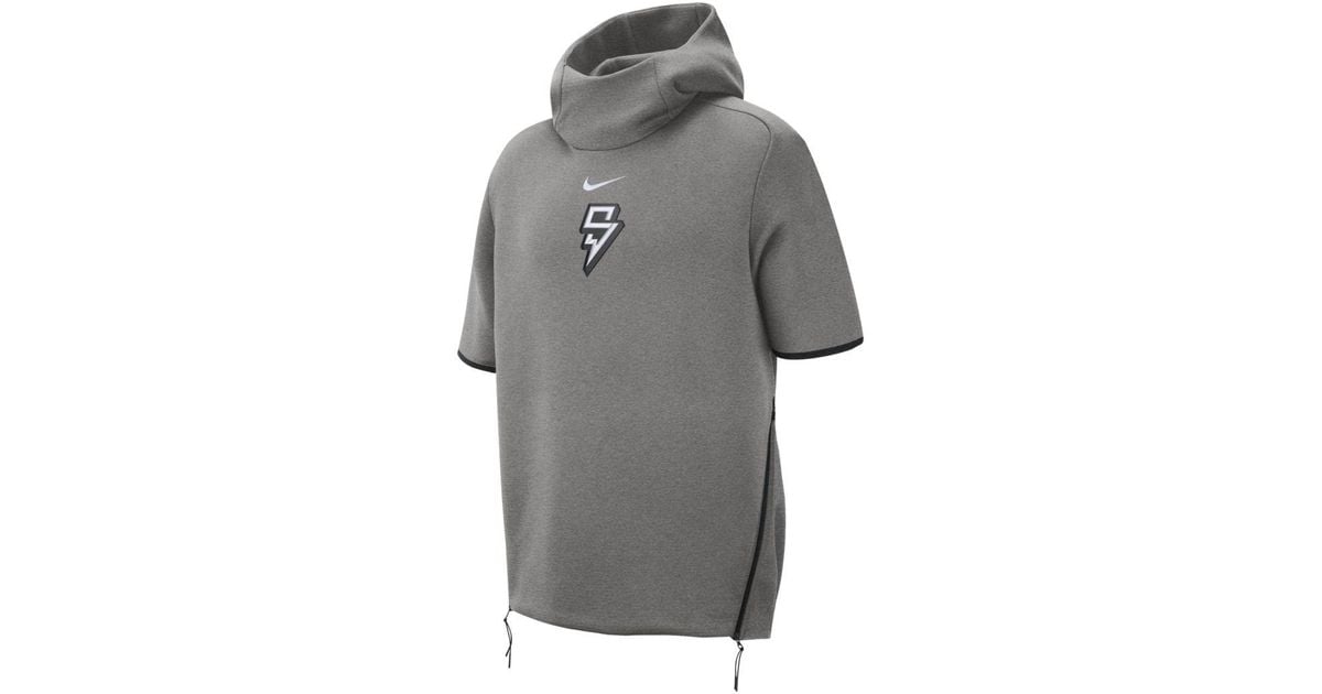 Nike Showout Saquon Short-sleeve Hoodie in Gray for Men | Lyst