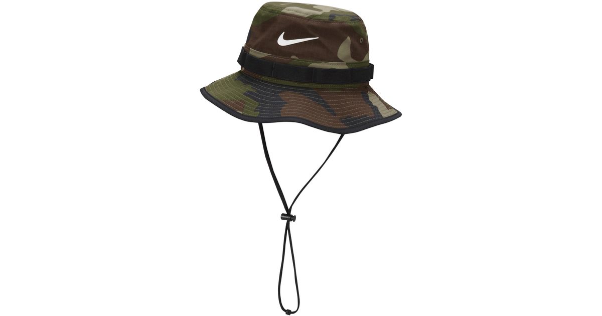 Nike Dri-fit Apex Camo Print Bucket Hat in Black | Lyst