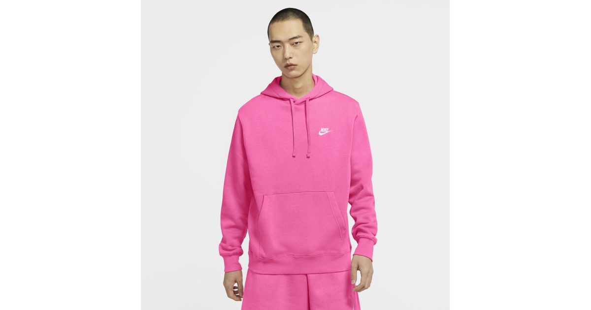 Nike Sportswear Club Fleece Pullover Hoodie in Pink for Men - Lyst