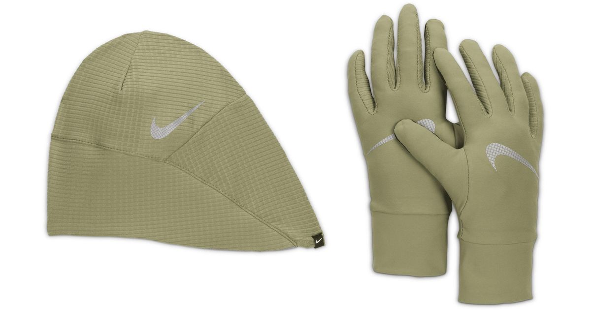 Nike Essential Running Hat And Glove Set in Green Lyst
