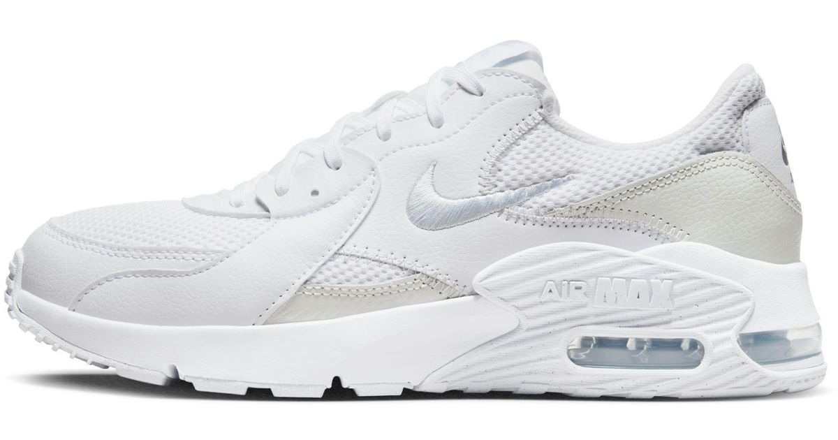 Nike Rubber Air Max Excee Shoes in White,White,Metallic Platinum (White