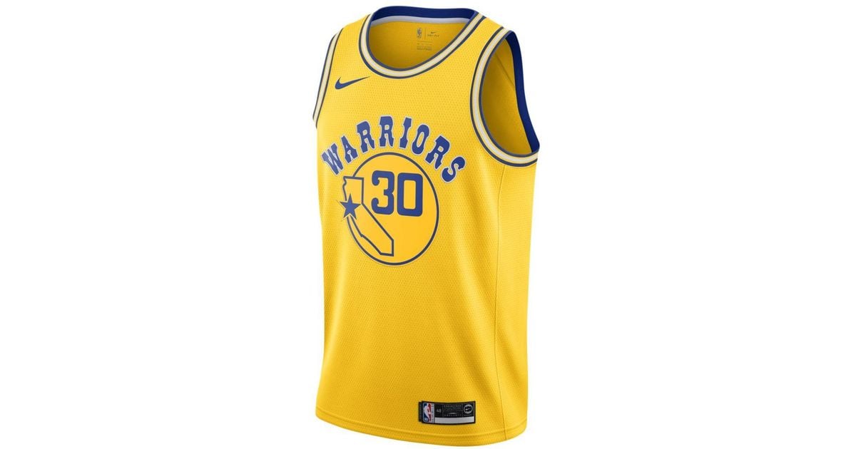 Nike Stephen Curry Warriors Classic Edition Nba Swingman Jersey in Yellow  for Men | Lyst