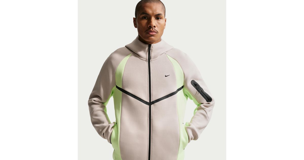 Nike Tech Color-Block Full-Zip Fleece Windrunner Jacket in Green for ...