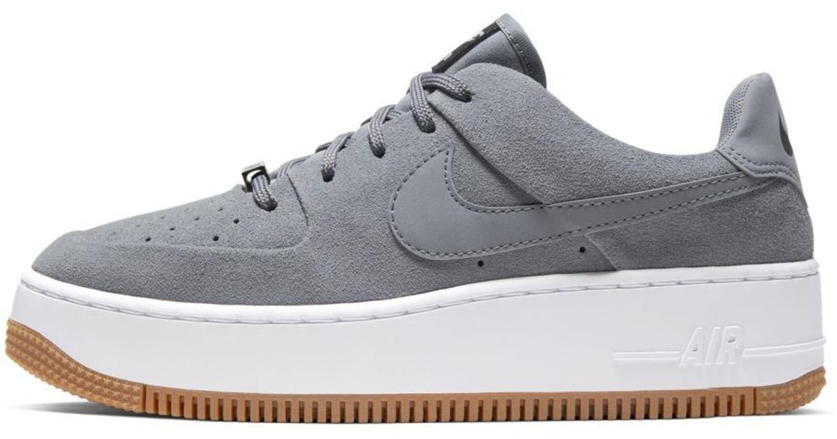 Nike Leather Air Force 1 Sage Low Shoe in Grey (Gray) - Lyst