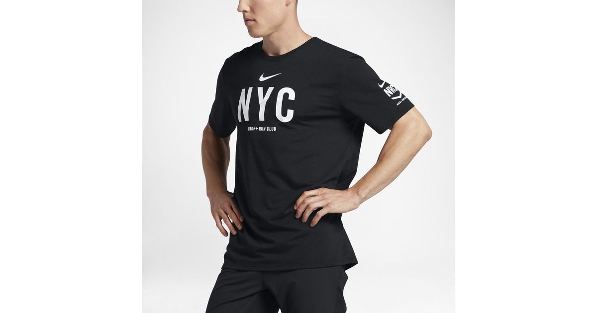 Nike Dry Run Club (new York) Men's T-shirt in Black for Men | Lyst