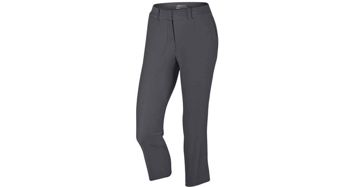 Nike Synthetic Tournament Women's Crop Golf Pants in Dark Grey/Dark