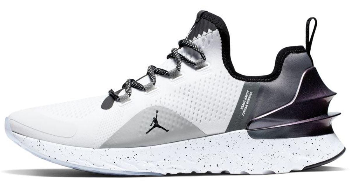 black and white jordan running shoes