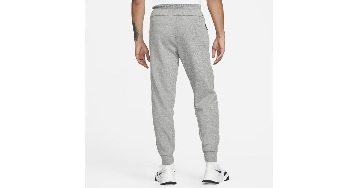 Nike Fleece Thermafit Tapered Training Pants in Dark Grey Heather
