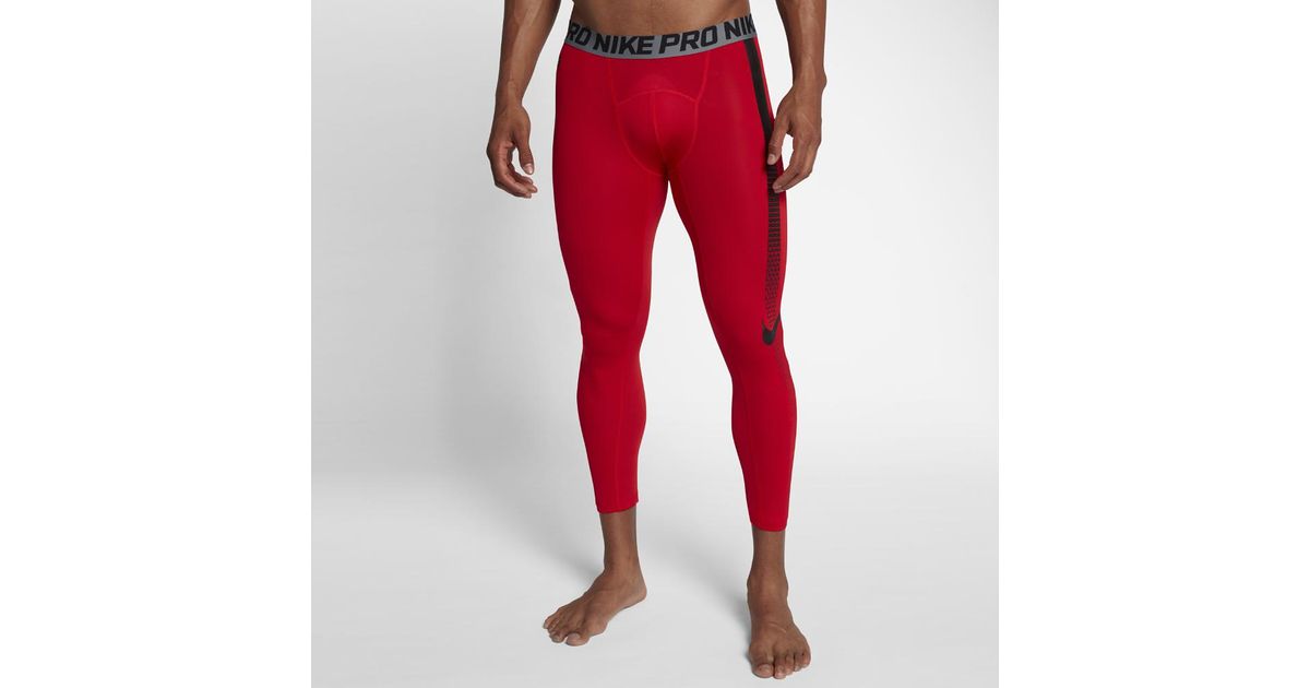 black and red nike tights