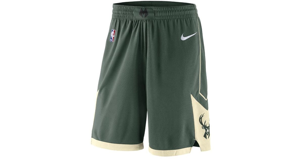 Nike Milwaukee Bucks Icon Edition Swingman Nba Shorts in Green for Men ...