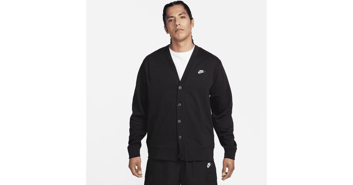 Nike Club Knit Fairway Cardigan in Black for Men | Lyst UK