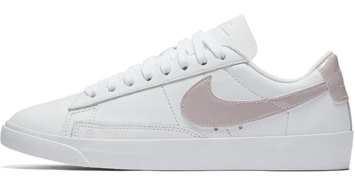 Nike Leather Blazer Low Le Women S Shoe In White White Particle Rose White Lyst