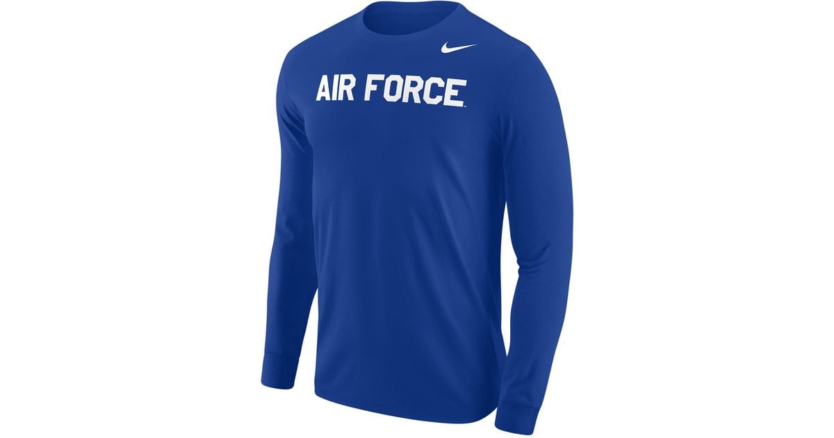 Nike Air Force Falcons Football Long-Sleeve T-Shirt in Blue for Men | Lyst