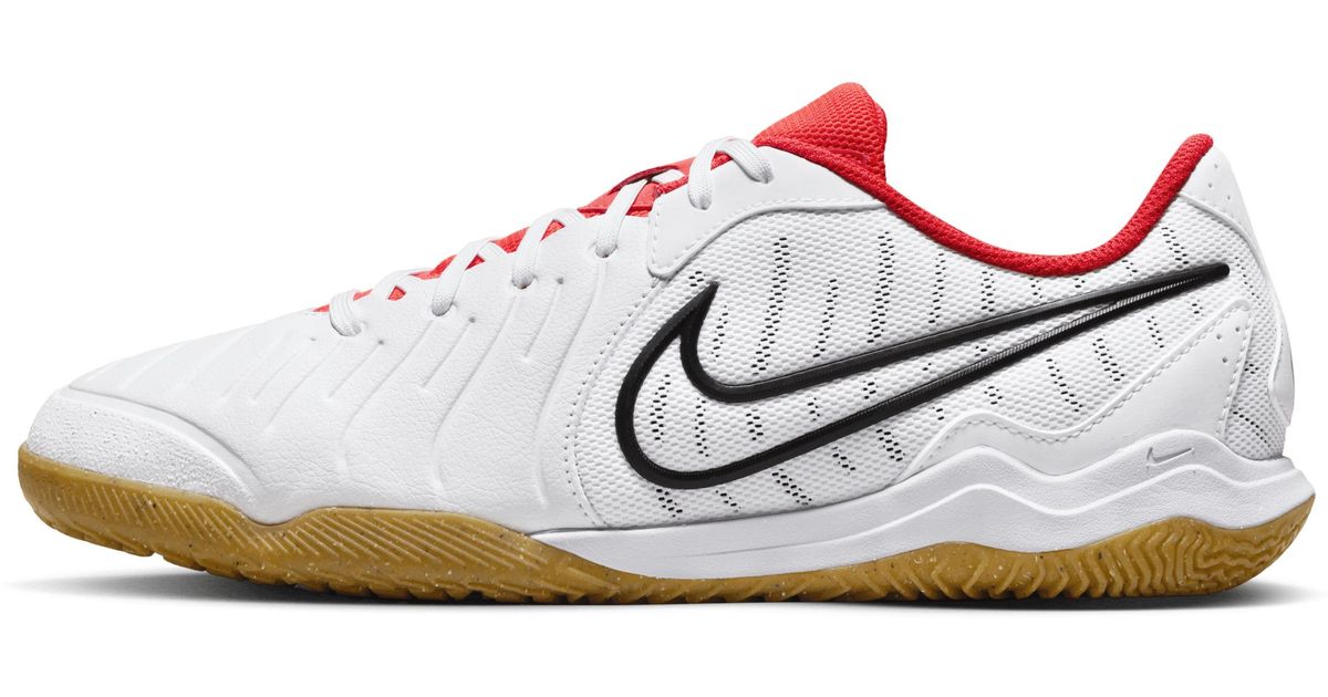 Nike White Tiempo Legend 10 Academy Indoor Court Low top Football Shoes for men