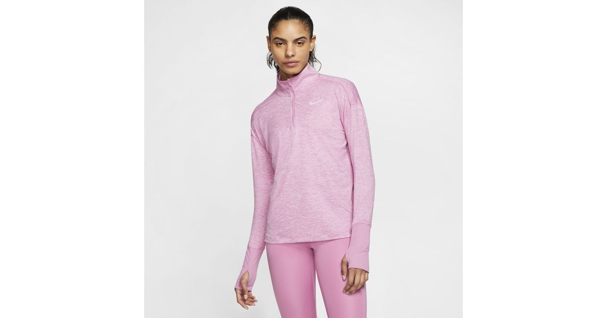 Nike pink cheap half zip top