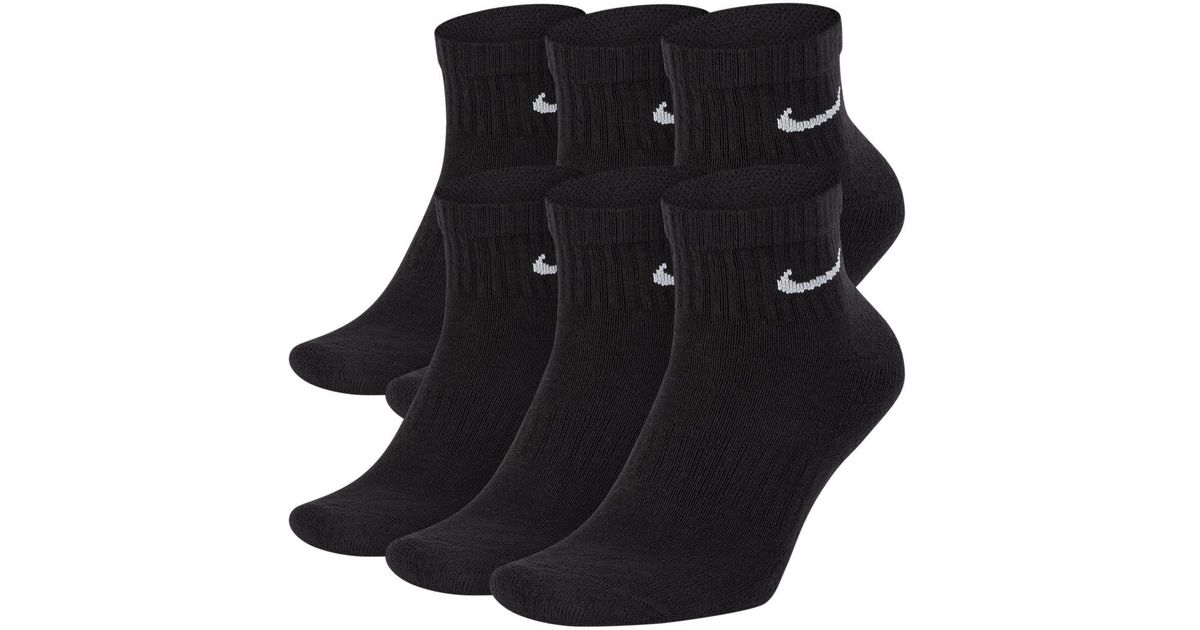 Nike Cotton Everyday Cushioned Training Ankle Socks (6 Pairs) in Black for Men Lyst