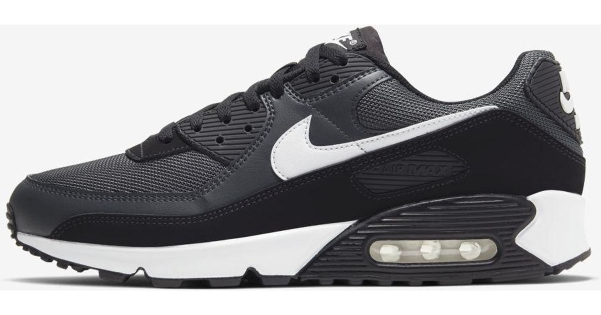 Nike Leather Air Max 90 Shoes in Iron Grey,Dark Smoke Grey,Black 