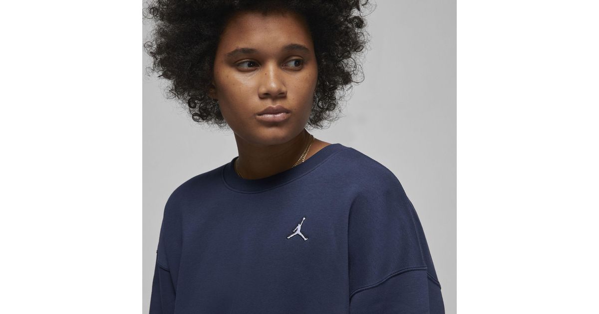 Nike Jordan Brooklyn Fleece Crew-neck Sweatshirt in Blue | Lyst