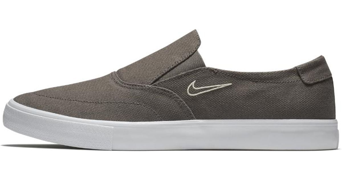 Nike Sb Portmore Solarsoft Slip-on Skateboarding Shoe in Brown for Men | Lyst