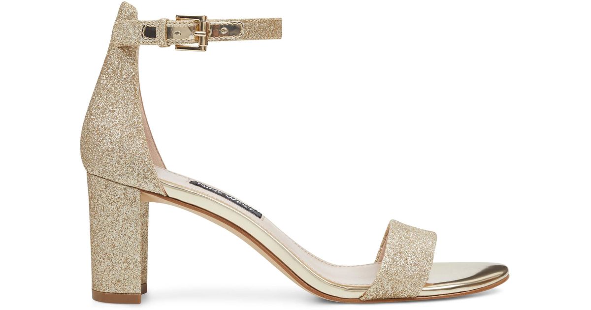 nine west pruce ankle strap sandal gold