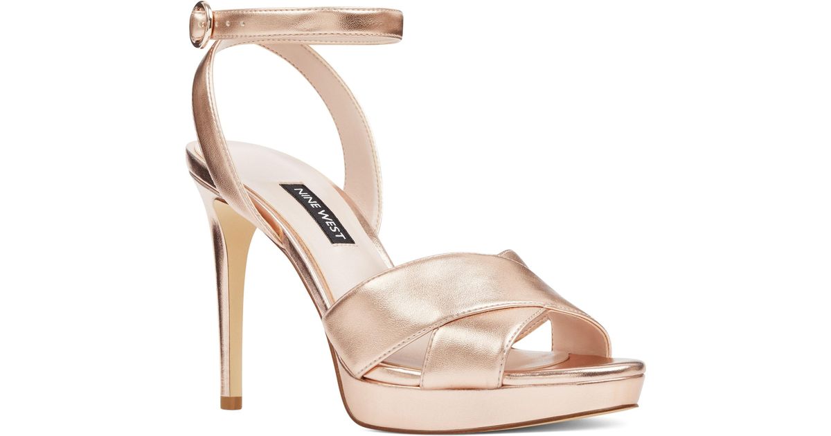 nine west rose gold heels