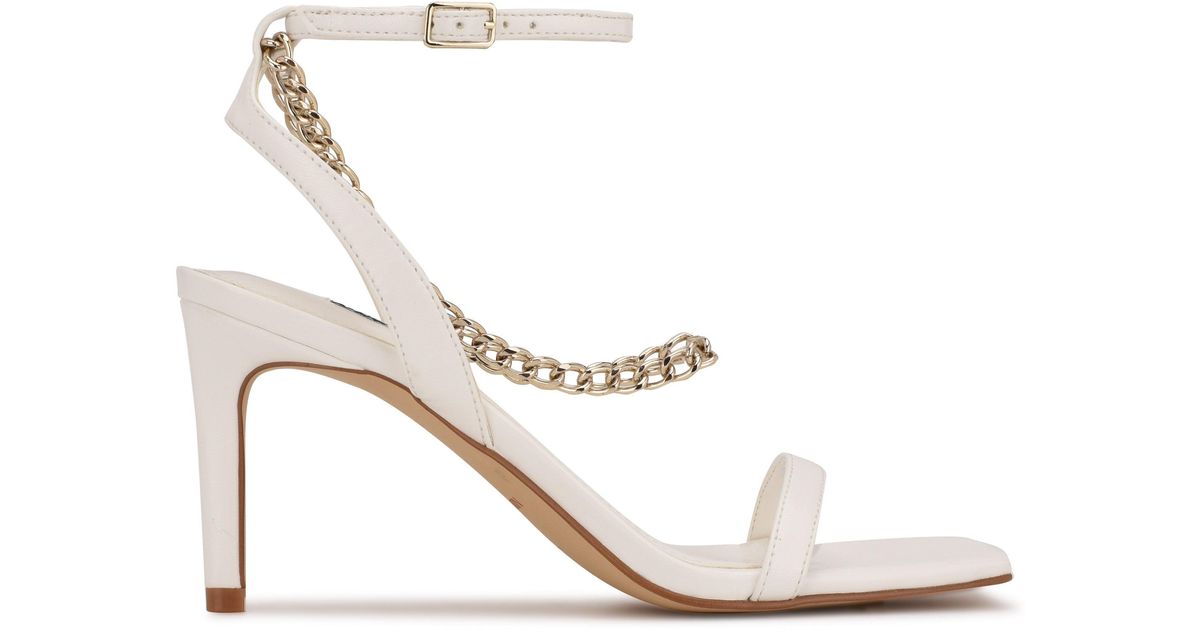 Nine West Tallo Ankle Strap Sandals in White | Lyst