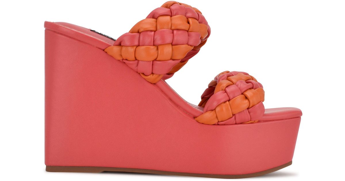 Nine West Nessie Platform Slide Sandals - Lyst