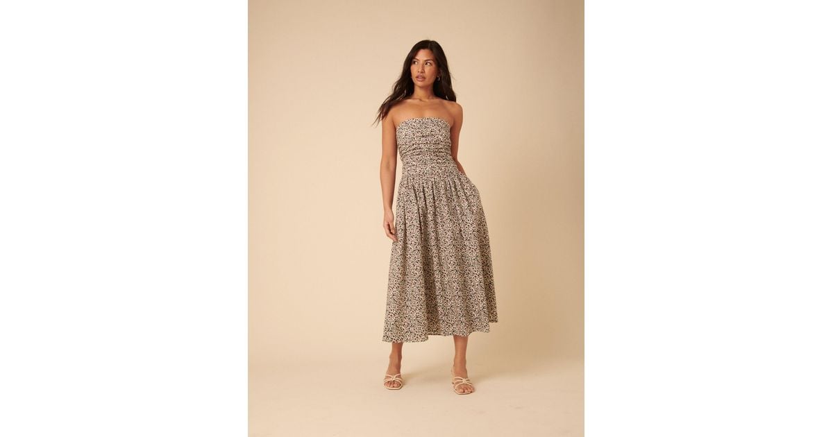 knee length dresses for ladies Nobodys Child Floral Bandeau Felicity Midi Dress  Get the Label