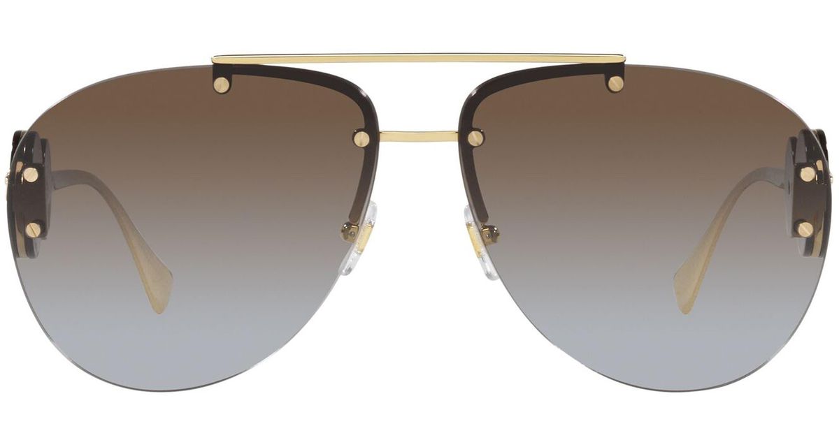 Versace 63mm Oversize Gradient Aviator Sunglasses in Brown Lyst