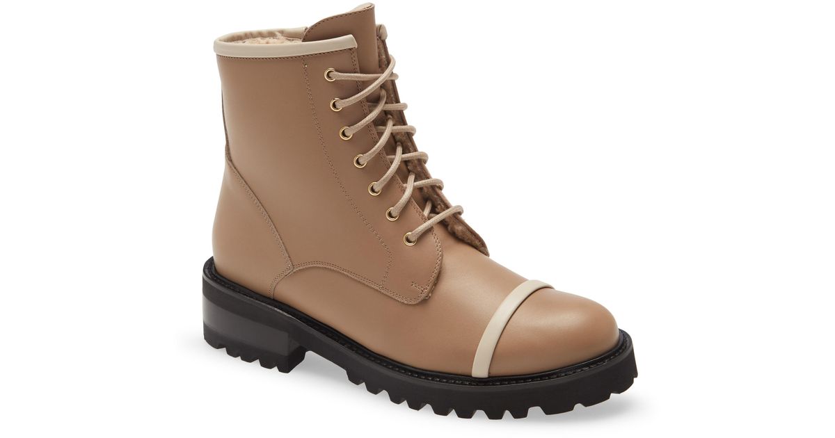 shearling lined combat boots