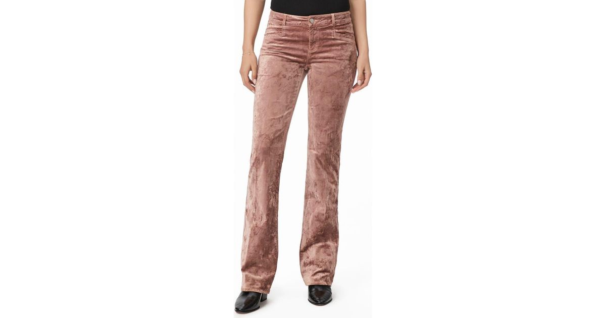 Bootcut Velvet Raspberry PAIGE Sloane Low Rise Bootcut Velvet Pants | Lyst