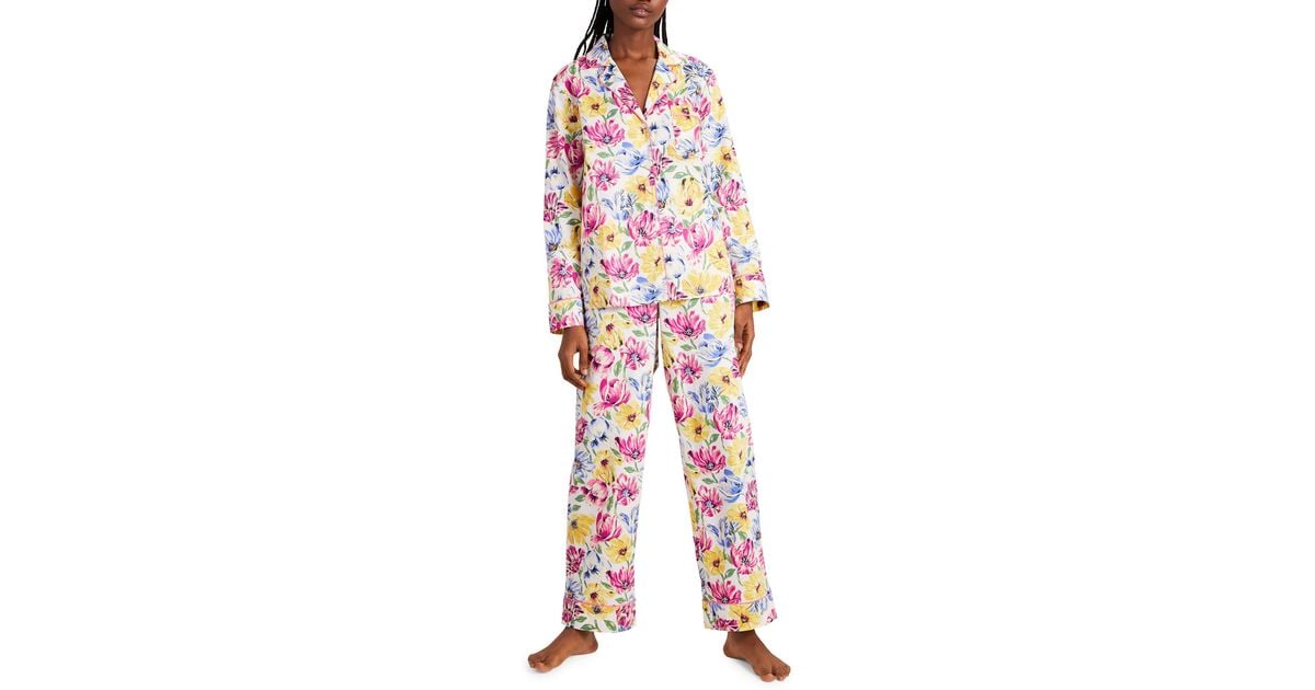 Kate Spade Floral Print Cotton Pajamas in Red Lyst
