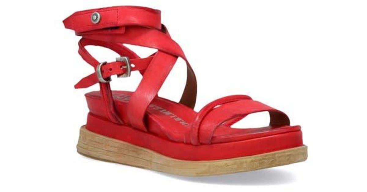 A.s.98 Labo Platform Sandal in Red | Lyst