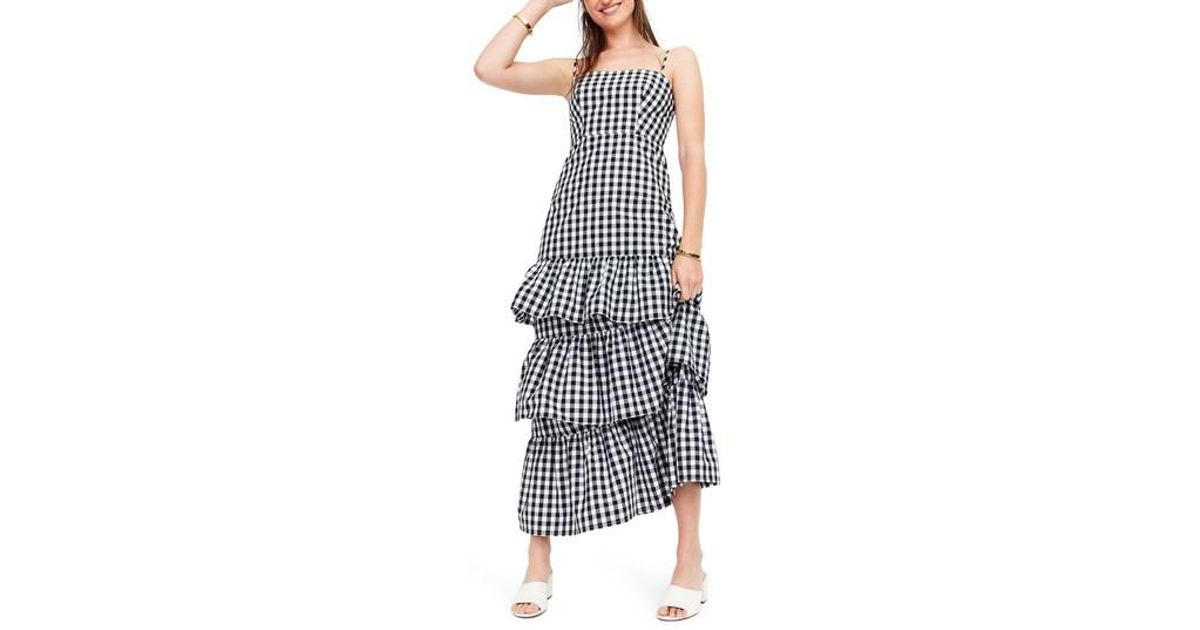 j crew black and white gingham dress