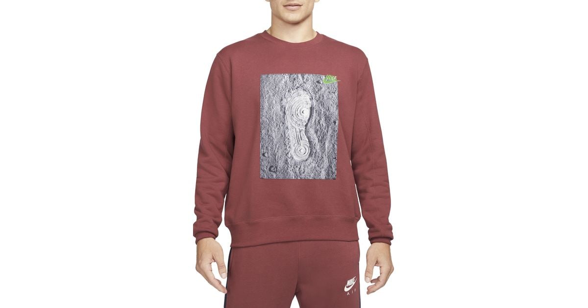 Nike Sportswear Zero Gravity Graphic Crewneck Sweatshirt in Red for Men